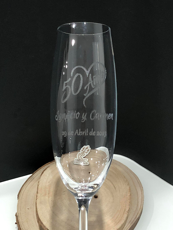 Copa Grabada 1 Caja Copas Boda Oro