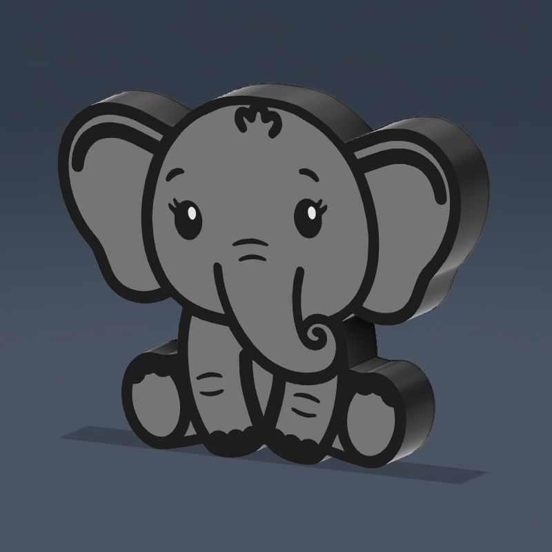 Lámpara 3D Elefante 1 Lámpara 3D Elefante