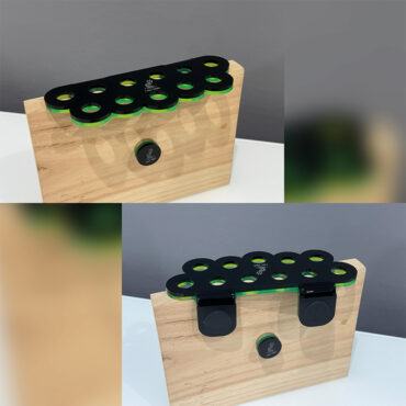 Esquejero Metacrilato Negro Brillo-Verde Flúor