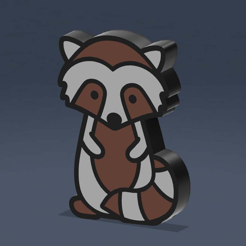 Lámpara 3D Mapache 1 Lámpara 3D Mapache